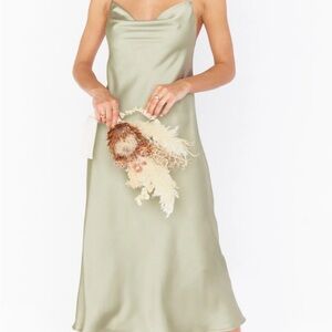 Show me your Mumu Verona Cowl Dress ~ Moss Green Luxe Satin